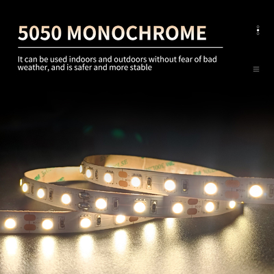 Parlak Tek Renkli 112 Lamba SMD LED Esnek Şeritler 5050 120 Derece Enerji Tasarrufu