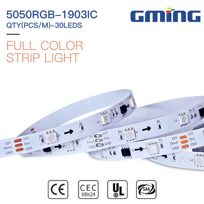 12V / 24V 30les / M 6W 5050RGB SMD LED Şerit Işık UCS1903-8