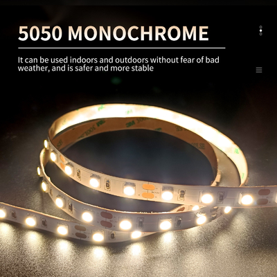 İç / Dış Dekorasyon SMD 5050 LED Şerit Işık Tek Renkli Sıcaklık Lambası
