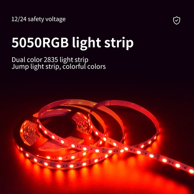 Su geçirmez 5050 SMD RGB LED Şerit Işık 12V Alçak Gerilim Çift PCB